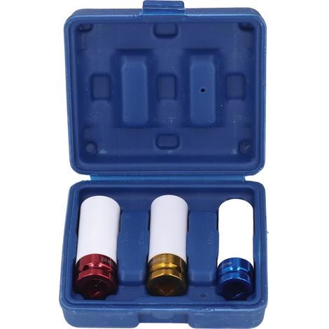 Lot de 3 Douilles pour écrou de Roue, CR-MO en Alliage D'acier Coloré pour écrous de Roue 17 Mm 19 Mm 21 Mm avec une Boîte en Plastique pour le Stockage (1/5)