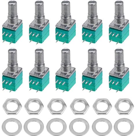 Potentiomètre Audio à 5 Broches 5k avec Interrupteur, Film Métallique, Réglage un Tour, Lot de 10 Pièces pour Équipements Électriques et Audio (1/5)