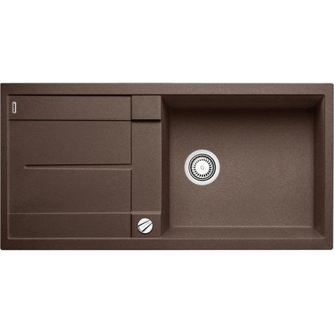 Évier de Cuisine Rectangulaire en Granit pour Meubles Bas de 60 cm de Large Avec Cuve Extra-Large Marron 515287 (1/5)