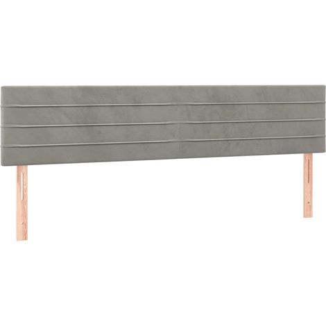 Testiera letto accessorio camera da letto mobile LED 180 x 5 x 78/88 cm tessuto in velluto grigio chiaro TDL0201342