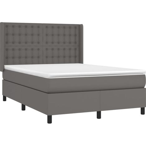 Giroletto a Molle con Materasso Grigio 140x190 cm in Similpelle vidaXL (1/4)