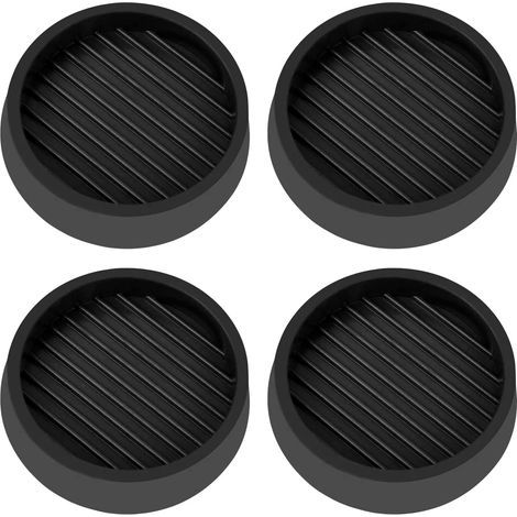 Roulettes rondes en caoutchouc antidérapantes pour meubles - Lot de 4 (noir) (1/5)