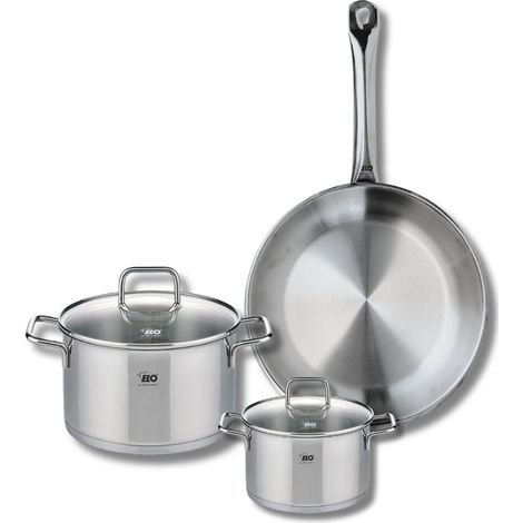 Ensemble de 1 Poêle de cuisson 28 cm et 2 faitouts 14 et 20 cm Elo Profi Citrin (1/5)