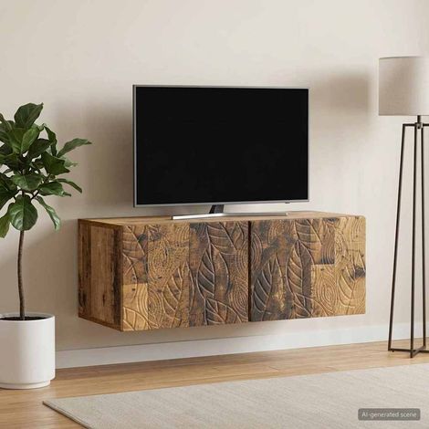 Meuble TV mural vintage en bois d’ingénierie bois ancien 59,5 x 31 x 30 cm - PANGIVO (1/5)