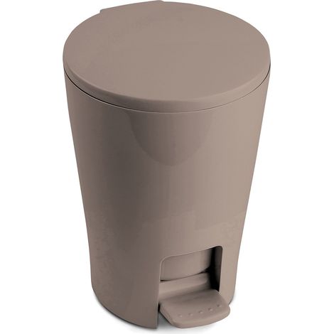 TATAY Cestino Bagno con Pedale Diabolo 5L Secchio Interno con Manico Design Pratico e Facile da Pulire Plastica di Alta Qualità e Resistente 19 x 21 x 28,2 cm – Tortora (1/3)