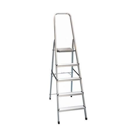 Escabeau - Aluminium - 4 marches - Antidérapantes - Charge max. 150kg - Plateforme 109cm