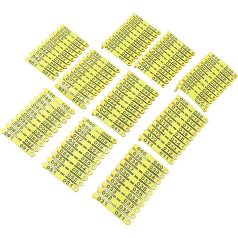 100 étiquettes auriculaires en plastique numérotées 001-100 pour bétail (bovins, vaches, moutons, porcs, chèvres), résistantes à la décoloration. (1/5)