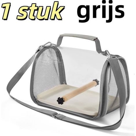pièce - Cage de transport pour petits oiseaux - Portable - Séjour debout - Tapis confortable (avec tiroir) - Convient à diverses oiseaux et lézards - 25,51918 cm - Grijs (1/5)