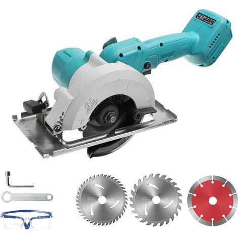 Scie Circulaire Mini sans Balai Fil sur Batterie pour Makita 18V avec 3 Lames de Scie, Biseau de 0 à 45°/Profondeur 40mm, pour le Bois PVC Lmarbre (1/5)