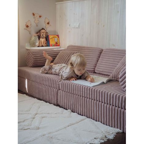 Canapé Montessori Comfort Waffle Play rose clair (1/5)