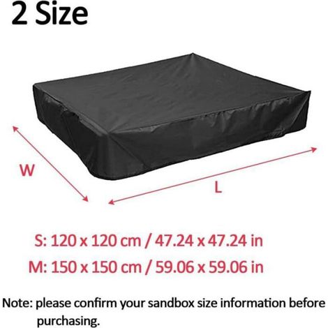 Housse Pour Bac A Sable - 150x150x20 Cm - Imperméable 190T Avec Cordon De Serrage - Extérieur Jardin - 1 Pièce (1/5)