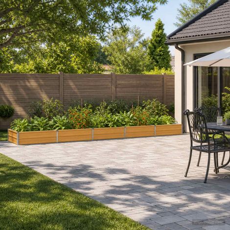 vidaXL Cama de Jardín Elevada Natural 400 x 80 x 24 cm (1/5)