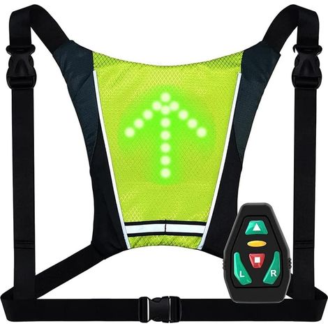 de Clignotant de VéLo à LED, Gilet de Clignotants de VéLo à LED, RéFléChissant Rechargeable avec Indicateur de Direction (1/5)