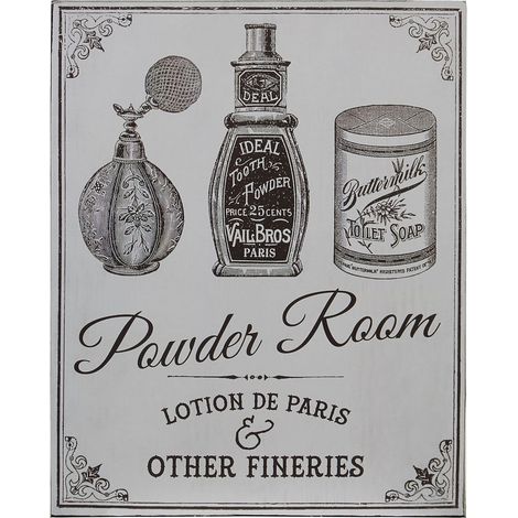 Interiors By Premier Durably Constructed Powder Room Wall Plaque, Compact Wall Art, Lightweight Home Decoration Poster (1/2)
