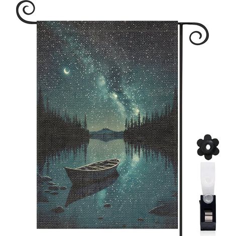 Drapeau de jardin décoratif décoration extérieure toile durable double face 30 x 45 cm pour jardin maison (1/5)