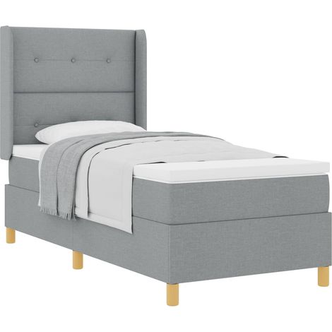 Maison Exclusive - Lit à ressorts avec matelas Gris clair 80 x 200 cm tissu