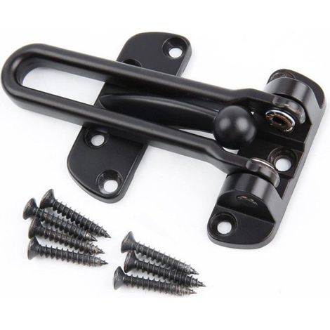 Serrure de porte avec poignée rotative et protection antivol pour portes d'entrée et intérieures (noire) (1/2)
