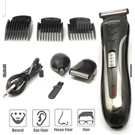 3 in 1 Kit Rasoio Elettrico Uomo Professionale Taglia Capelli Barba Peli Peluria (1/4)
