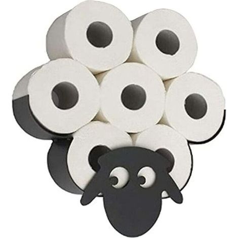 Niedlicher, schafförmiger Toilettenpapierhalter, Aufbewahrungsbox für Papierhandtücher, 7 Wandrollen, Wand-Papierhandtuchhalter für Küche und Badezimmer