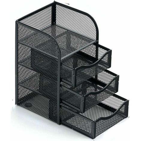 Boîte de rangement de bureau. boîte de rangement pour bureau. école. maison. fournitures quotidiennes. porte-stylo en fer forgé (1/4)