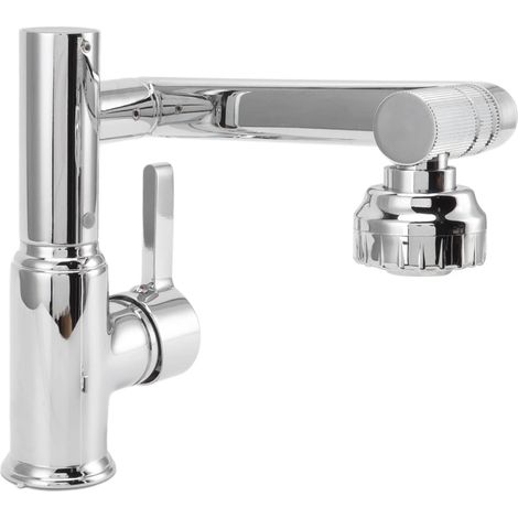 Rubinetto girevole RYSH, rubinetto per lavabo ad alta temperatura con display digitale G, non necessita di spina per la doccia, cromato.