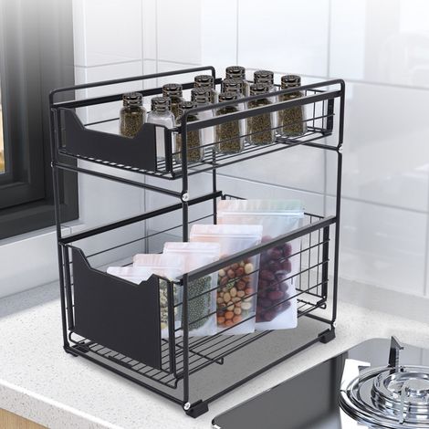 Under Sink Shelf Kitchen Storage Bathroom Cupboard Rack Cabinet Organiser Holder (1/5)