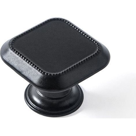 Pomo para mueble, modelo 3120, de zamak con acabado negro mate, 30 x 30 mm, blister 4 uds (1/4)