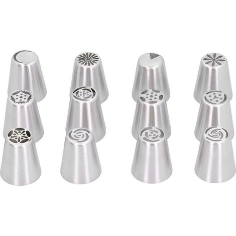 Kit 14 pièces douilles à pâtisserie, embouts pour décoration de gâteaux, lot de poches à douille. (1/5)