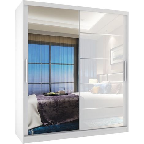 Schiebeschrank Belini 133 cm Mit Schubladen mit Spiegel schwarz Ebenholz dunkel Hersteller (1/3)