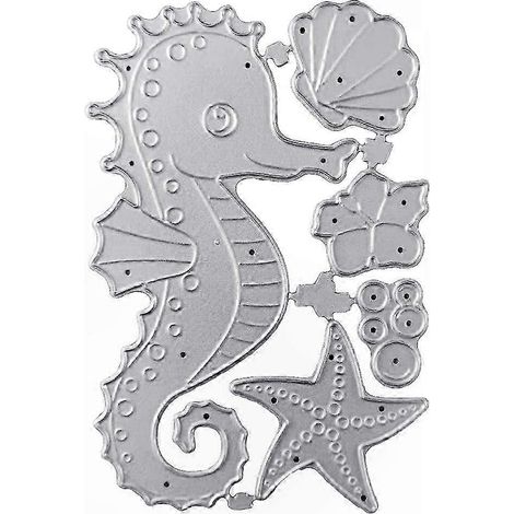 Étoile de mer et hippocampe, pochoir de découpe métallique pour scrapbooking, gabarit DIY pour album photo, jeu de 2 pièces. (1/5)
