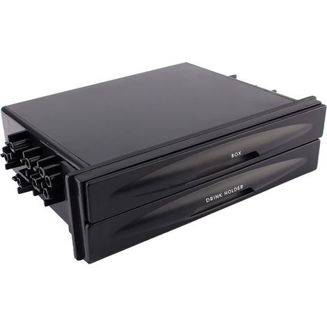 Support multifonction pour voiture – Porte-gobelets double étage avec rangement radio et compartiment pour boissons, en plastique robuste (1/5)