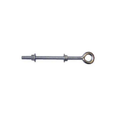 One Stop DIY Boulon à œil en acier galvanisé soudé avec écrous 300 mm x 9,5 mm et 2 rondelles