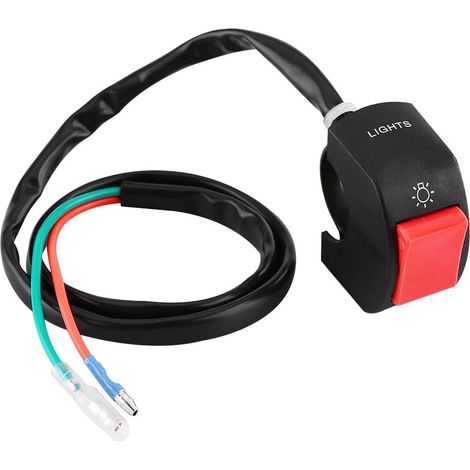 Motorradlenkerschalter, universeller 7/8-Zoll-LED-Scheinwerfer-Ein-/Ausschalter mit Druckknopf. (1/4)