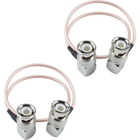 Mâle à Angle Droit à 90 Degrés Mâle Coude Câble RG316 Câble Coaxial Connecteur Câble d'extension à Angle Droit 20cm pour Antenne Wifi Queue Jumper HD SDI Vidéo 2 Pack (1/3)