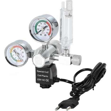 Réducteur de Pression de CO2 d'aquarium - Régulateur de CO2 pour Aquarium - Double écran - Réducteur de Pression de CO2 W218 avec électrovanne - Compteur de Bulles pour Aquariums plantés (1/5)