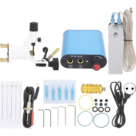 Kit machine à tatouage professionnel avec stylo permanent pour débutants, 90‑265V UE.