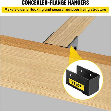 Supports de solive dissimulés, lot de 24, support de poutres pour connecter du bois 51x102 mm, plaque d'acier Q235 avec revêtement… (1/5)