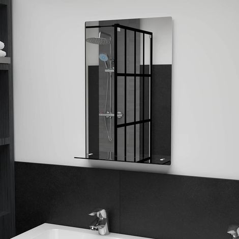 vidaXL Espejo de pared con estante de vidrio templado 40x60 cm (1/4)