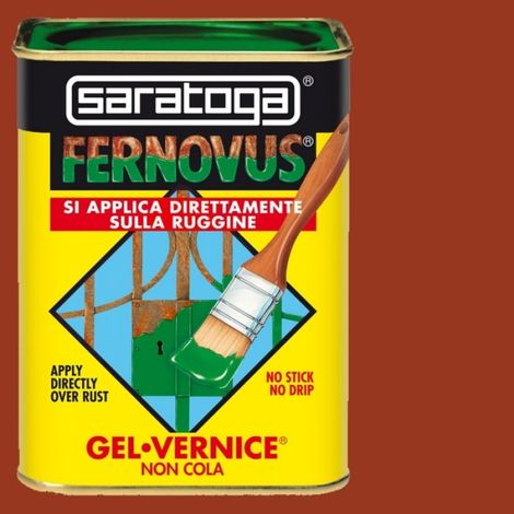 Fernovus Saratoga Vernice Gel Pittura Smalto Antiruggine effetto 2in1 da 750 ml - Colore: ROSSO MATTONE SATINATO