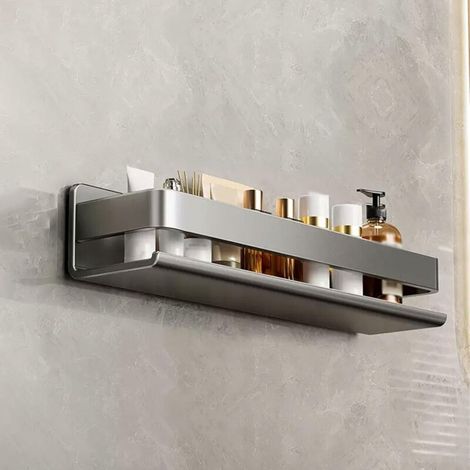 Acier Inoxydable Rangement Salle De Bain Etagere Murale Salle De Bain Etagere De Douche (Color : Gray, Size : 40cm) (1/5)