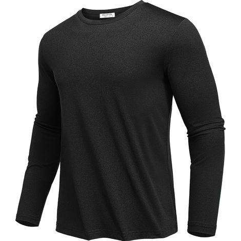 Men's Sports T-Shirt Long Sleeve Sun Protection UPF 50+ Quick Dry High Round Neck Running Fitness Hiking Activities (1/5)