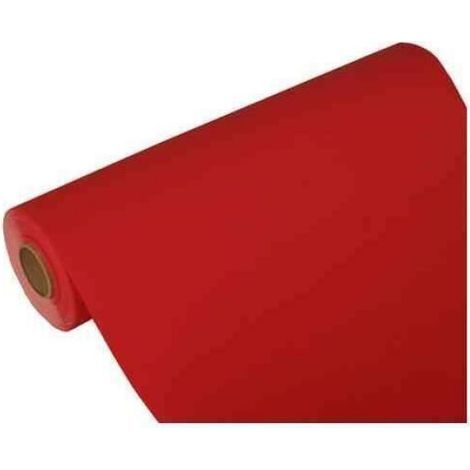 Chemin De Table - Papier Tissu - Rouge - 400 mm x 24 m - Pour Événements Intérieurs - 1 Rouleau