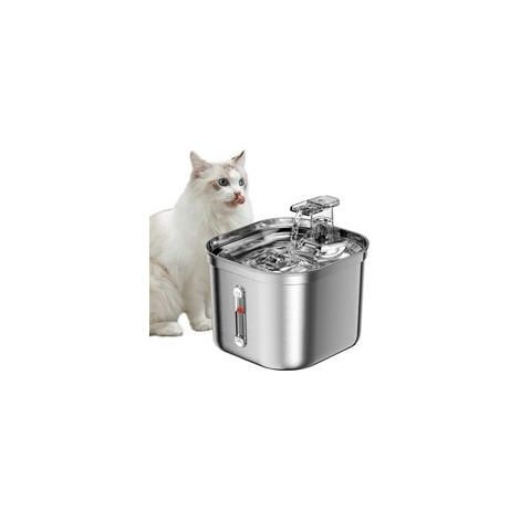 Fontaine à eau pour chats, fontaine à eau interne en acier inoxydable pour chats, pompe ultra-silencieuse, (1/5)