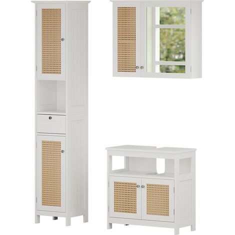 Badmöbel-Set Rosario, Weiß, 3 Teile, mit Hochschrank, Vicco (1/5)