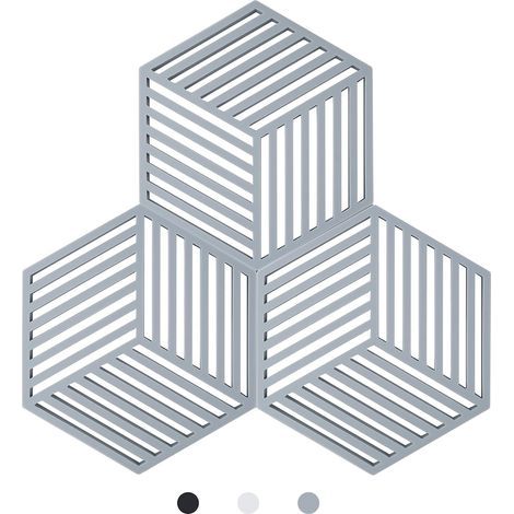 Kitchen Pot Coaster Tapis de Protection en Silicone Teffa (Gris, Raya Hexagonal: 160x138x8mm) (1/5)