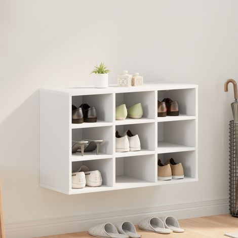 Schuhschrank mit Regal Weiß 77,5 x 30 x 51 cm Holzwerkstoff