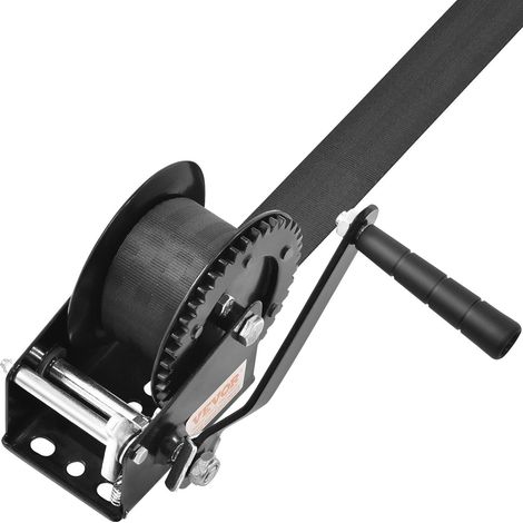 Treuil manuel 544,3 kg pour remorque bateau ou quad avec câble robuste et sangle polyester 701 cm, cliquet bidirectionnel. (1/5)