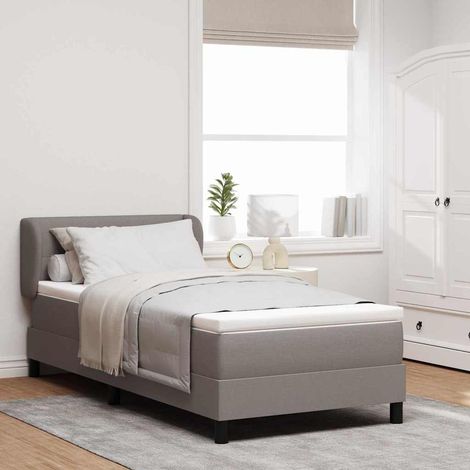 Boxspringbett mit Matratze Taupe 100 x 200 cm Stoff vidaXL (1/5)