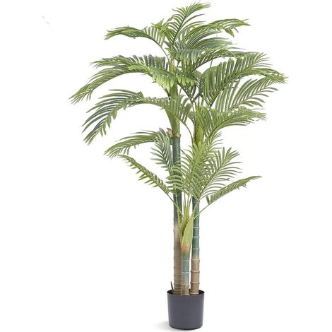 Arbre Artificiel 1981 mm Plante Artificielle PE Palmier à Canne d'Or Faux Arbre Vert avec Pot 203x175 mm Fausse Plante de Décoration pour Maison Bureau Centres Commerciaux Intérieur Extérieur (1/5)