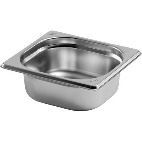 Bac GN 1/6 - Inox - 176x162x65mm - 1L - Budget - Saro